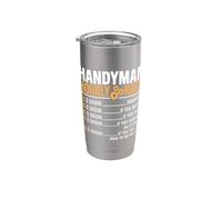 Handyman Hora Tarifa Divertido Papá Padre Humor Diseño Vaso térmico de acero inoxidable de doble pared