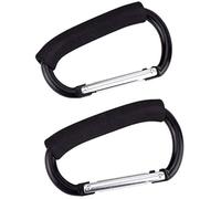 Handzy - Soporte para bolsa de comestibles, 2 unidades, mango de transporte de bolsas de comestibles, resistente, grande, duradero, multiuso, gancho para cochecito con agarre suave