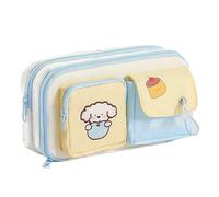 HANELREEZD Estuche para lapices Lindo Estuche for lápices de Gran Capacidad, Caja for bolígrafos de Dibujos Animados con múltiples Compartimentos, for Uso Diario en la Escuela pequeño(BLU)