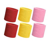 HANERDUN 6 Pzs Muñequera Deportiva Deportes Sweatband Suave Espesar Algodón Tenis Gimnasia Fútbol Baloncesto Correr Deportes Atléticos