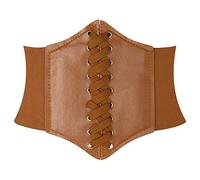 HANERDUN Cinturones Ancho para Mujer Cintura Elástica Ancha Correa de Piel con Cordones Corsé Cinturón retro Cinch Cuatro Tamaños