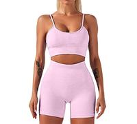 HANERDUN Conjunto Deportiva para Mujer 2 Piezas para Mujer Pantalones De Yoga Súper Elásticos Leggings de Cintura Alta con Sujetador Deportivo