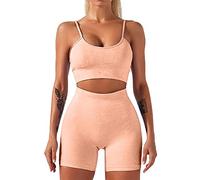 HANERDUN Conjunto Deportiva para Mujer 2 Piezas para Mujer Pantalones De Yoga Súper Elásticos Leggings de Cintura Alta con Sujetador Deportivo