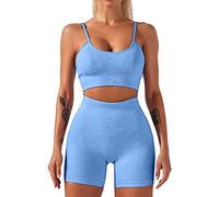 HANERDUN Conjunto Deportiva para Mujer 2 Piezas para Mujer Pantalones De Yoga Súper Elásticos Leggings de Cintura Alta con Sujetador Deportivo