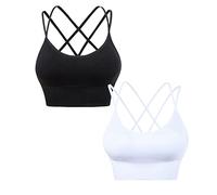 HANERDUN Sujetador Deportivo para Mujer Cómodos Tirantes Finos con Almohadillas Extraíbles para Yoga, Gimnasio Correr