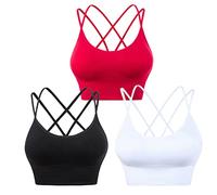 HANERDUN Sujetador Deportivo para Mujer Cómodos Tirantes Finos con Almohadillas Extraíbles para Yoga, Gimnasio Correr