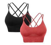 HANERDUN Sujetador Deportivo para Mujer Cómodos Tirantes Finos con Almohadillas Extraíbles para Yoga, Gimnasio Correr