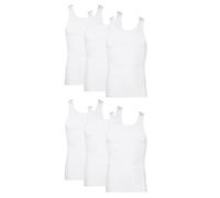Hanes Paquete de 6 camisetas de algodón para hombre, acanaladas, que absorben la humedad, camisetas sin mangas de algodón ligero, Blanco, paquete de 6., Large