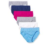 Hanes 6-Pack Breathable Cotton Hi-Cut Panty Ropa Interior, Azul Suizo, Blanco, Cemento PE Heather, Fresh Berry, Eclipse Marino, Impresión Boho De Ganchillo, 7 (Pack de 6) Mujeres
