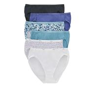 Hanes 6-Pack de Bragas de algodón de para Mujer con piernas de Corte Alto y Cool Comfort
