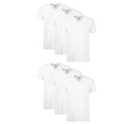 Hanes Camisetas para hombre 777vp6 – Cuello en V, 6 unidades, Blanco, Talla L