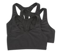 Hanes - Bralette de algodón con Espalda en T para Mujer (Pack de 3), Negro/Negro/Negro, Medium