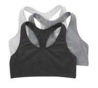Hanes Bralette de algodón con Espalda en T para Mujer (Paquete de 3), Blanco/hormigón Jaspeado/Negro, X-Large