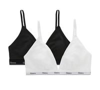 Hanes Brasier para Mujer, Opaco, Blanco/Negro, L
