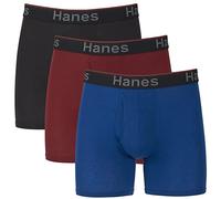 Hanes - Calzoncillos con Soporte Flex Fit para Hombre, 3 Unidades, Disponible en Pierna Regular y Larga, Pierna Normal Azul/Rojo/Negro, XXX-Large