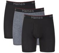 Hanes - Calzoncillos con soporte Flex Fit para hombre, 3 unidades, disponible en pierna regular y larga, Pierna normal azul/rojo/negro, X-Large