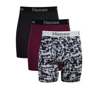 Hanes Calzoncillos Tipo bóxer Comfort Flex Fit para Hombre, Bolsa de Apoyo, Paquete de 3 Unidades, Hormigón Negro/Arándano - Paquete de 3, X-Large