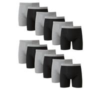 Hanes Calzoncillos Tipo bóxer para Hombre, Cool Dri, Absorbe la Humedad, de algodón, no se Sube, Paquete múltiple, Negro/Gris, Large