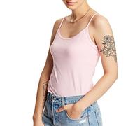 Hanes Stretch Cotton Cami with Built-In Shelf Bra Camisa, Rosa Paleo, S para Mujer