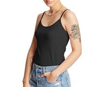 Hanes Cami with Built-in Shelf Bra, Stretch Cotton Camisole, Adjustable Straps Camisa, Negro, XXL para Mujer