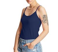 Hanes Cami with Built-in Shelf Bra, Stretch Cotton Camisole, Adjustable Straps Camisa, Azul Marino, XL para Mujer