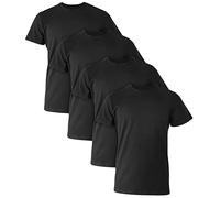 Hanes Camiseta Interior de algodón elástico con Cuello Redondo para Hombre, Ajuste cómodo, Paquete de 4, Negro - 4 Paquetes, Small