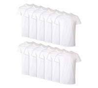 Hanes Camisetas sin Etiqueta Comfortsoft con Cuello Redondo para Hombre, Blanco, XL (Pack de 12)