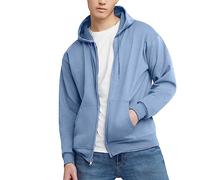 Hanes Sudadera con Capucha Ecosmart para Hombre, Forro Polar, con Cremallera, Light Blue, L
