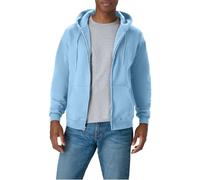 Hanes Sudadera con capucha de forro polar y cremallera completa para hombre Azul claro X-Large