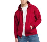 Hanes Sudadera con capucha Ecosmart forro polar cremallera completa Hombre Rojo M