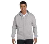 Hanes Ecosmart - Sudadera con Capucha y Cremallera Completa para Hombre con Forro Polar, Acero Ligero, Large