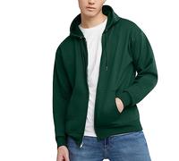 Hanes Sudadera con capucha y cremallera para hombre Ecosmart, forro polar, Deep Forest X-Large