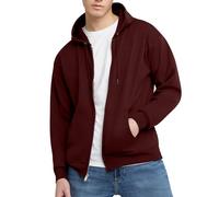 Hanes Ecosmart - Sudadera con Capucha y Cremallera Completa para Hombre, Forro Polar, Mora, Small