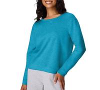Hanes Ecosmart Sudadera de Cuello Redondo con Cuello en V para Mujer, Sudadera de Forro Polar para Mujer, Azul, Jaspeado (Bold Blue Heather), M