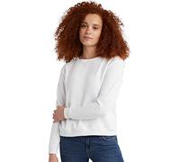 Hanes Ecosmart Sudadera de Cuello Redondo con Cuello en V para Mujer, Sudadera de Forro Polar para Mujer, Blanco, M