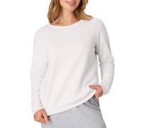 Hanes Ecosmart Sudadera de Cuello Redondo con Cuello en V para Mujer, Sudadera de Forro Polar para Mujer, Blanco, Large