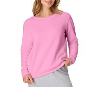 Hanes Ecosmart - Sudadera de Forro Polar con Muesca en V y Cuello Redondo para Mujer, Rosa enérgico, M