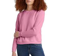 Hanes Ecosmart - Sudadera de Forro Polar con Muesca en V y Cuello Redondo para Mujer, Rosa enérgico, M