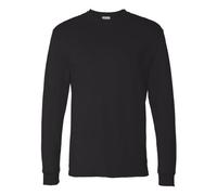 Hanes Essentials-Camisetas de Manga Larga (2 Unidades) Camisa de Vestir, Negro, M (Pack de 2) para Hombre