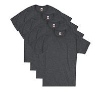 Hanes Essentials-Camiseta de Manga Corta (4 Unidades), Charcoal Heather-Pack de 4, XXXXL para Hombre