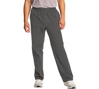 Hanes Essentials Pantalones deportivos de algodón para hombre, con bolsillos, 83 cm, Gris Carbón jaspeado, X-Large