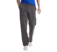 Hanes Essentials Pantalones Deportivos de algodón para Hombre, con Bolsillos, 83 cm, Gris Carbón Jaspeado, Small