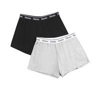 Hanes Originals Sleep, Comfywear Lounge, Pajama Shorts for Women, 2-Pack Pantalón de Pijama, Gris Jaspeado/Negro, S (Pack de 2) para Mujer
