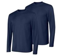 Hanes Long Sleeve Cool Dri T-Shirt UPF 50+ (Pack of 2) Camiseta, Azul Marino, Medium para Hombre