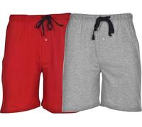 Hanes Men's 2-Pack Cotton Lounge Drawstring Knit Shorts with Waistband & Pockets, Red/Grey Heather, 3X- Large