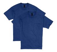 Hanes Men's 2 Pack Short Sleeve Pocket Beefy-T, Deep Royal, Medium