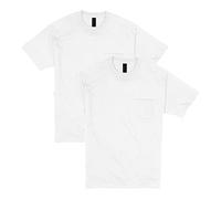 Hanes Men's 2 Pack Short Sleeve Pocket Beefy-T, White, Large