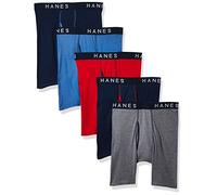 Hanes Men's 5-Pack Ultimate FreshIQ Exposed Waistband Ringer Boxer with
