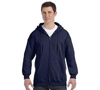 Hanes Mens 9.7 oz. Ultimate Cotton® 90/10 Full-Zip Hood (F280) -Navy -S