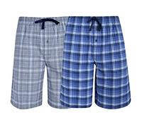 Hanes Men's Big Men's Woven Stretch Pajama Shorts 2 Pack Blue Grey Small